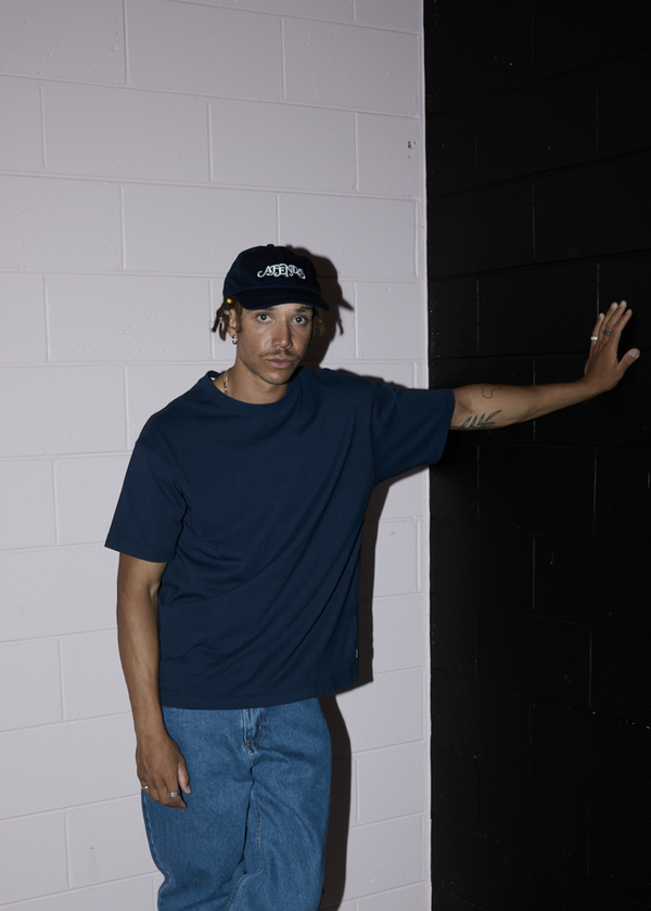 Afends Genesis - Heavyweight Boxy Tee Navy