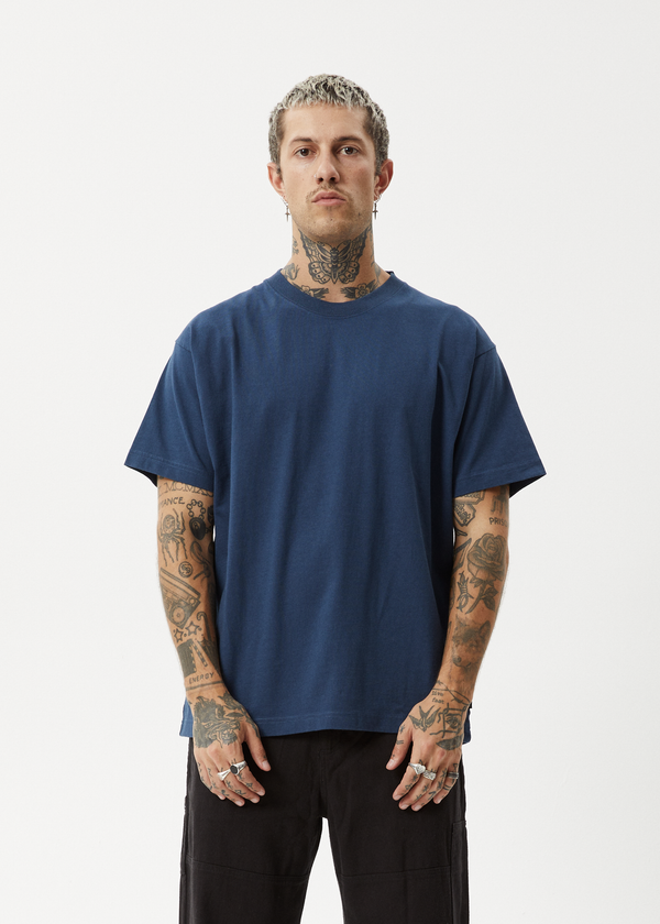 Afends Genesis - Heavyweight Boxy Tee Navy