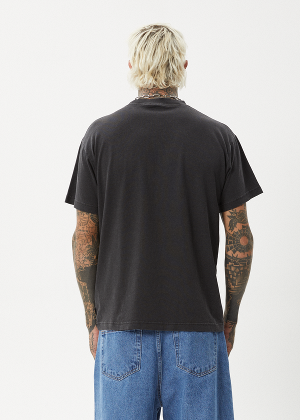 Afends Genesis - Heavyweight Boxy Tee Stone Black