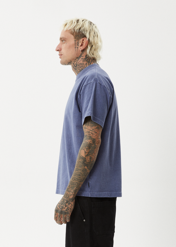 Afends Genesis - Heavyweight Boxy Tee Washed Marlin