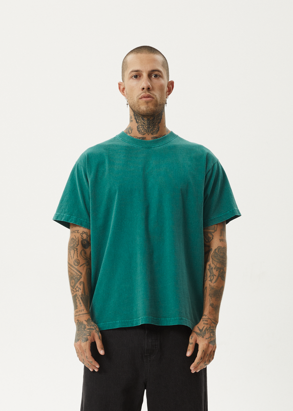Afends Genesis - Heavyweight Boxy Tee Washed Pine