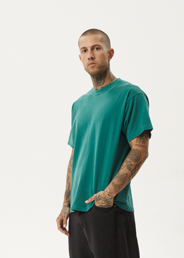 Afends Genesis - Heavyweight Boxy Tee Washed Pine