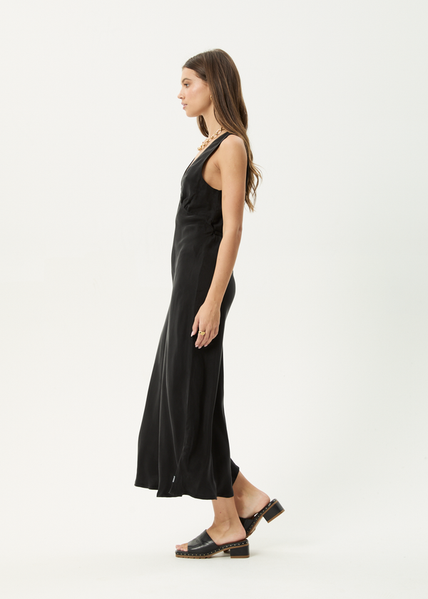 Afends Gia - Cupro Maxi Dress Black