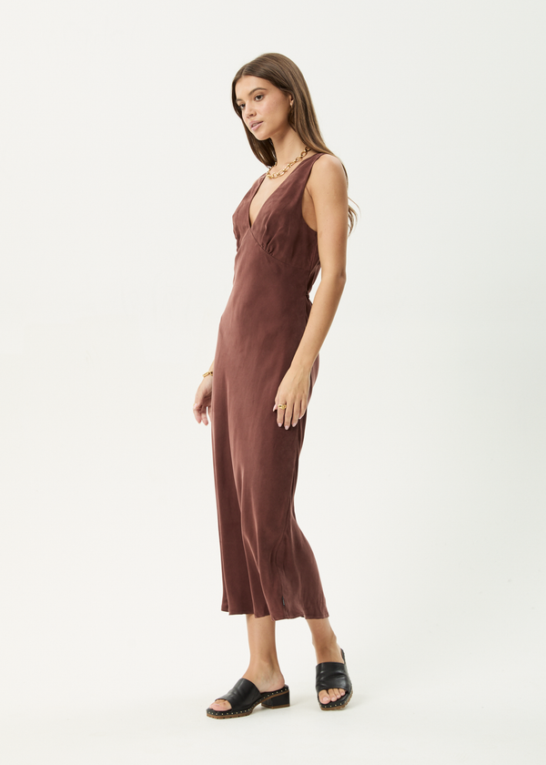 Afends Gia - Cupro Maxi Dress Hazelnut