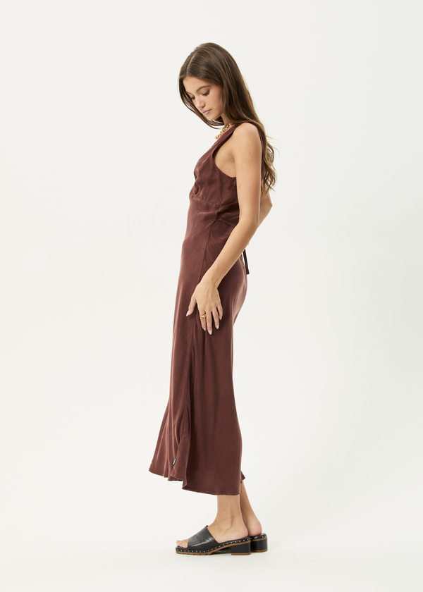 Afends Gia - Cupro Maxi Dress Hazelnut