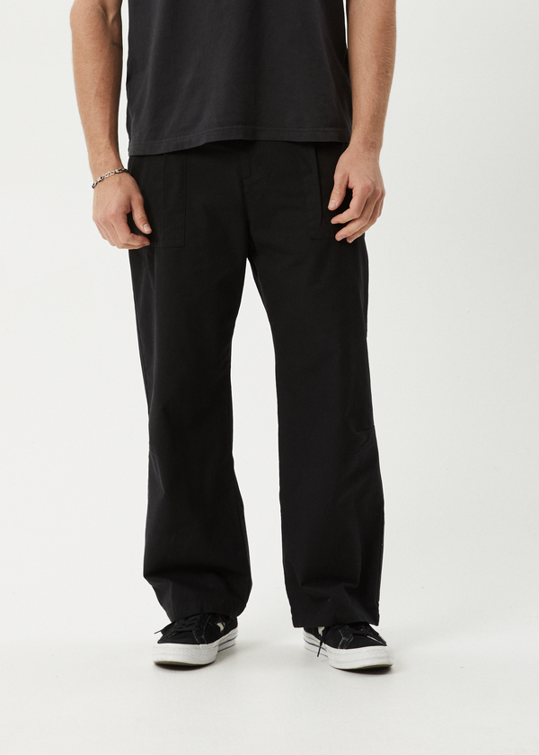 Afends Glider - Pleated Pant Black