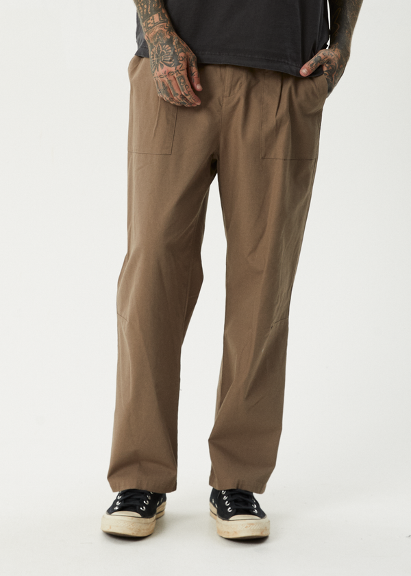 Afends Glider - Pleated Pant Fossil