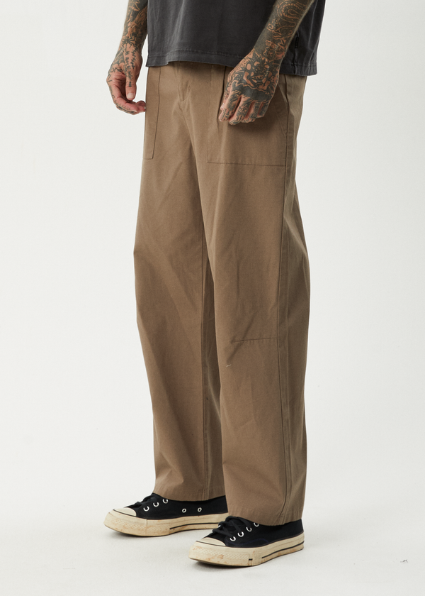 Afends Glider - Pleated Pant Fossil