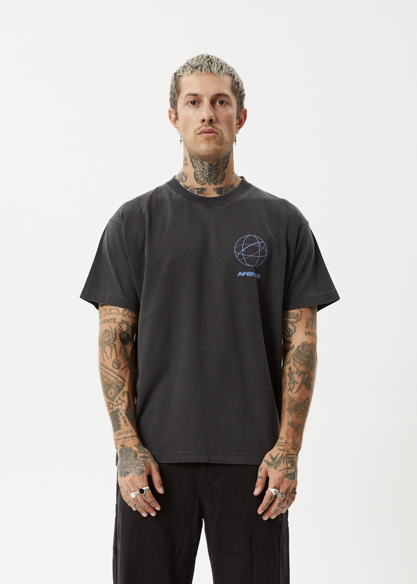 Afends Globalisation - Boxy Tee Stone Black