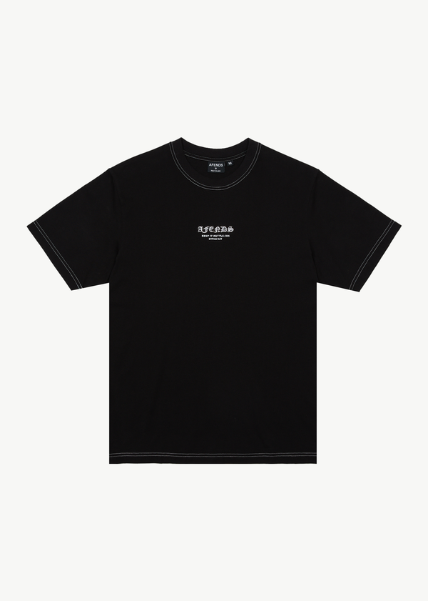 afends Gothic - Retro Tee Black