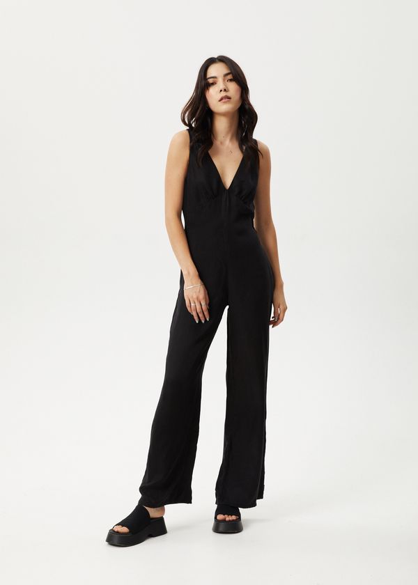 afends Grace - Cupro Jumpsuit Black