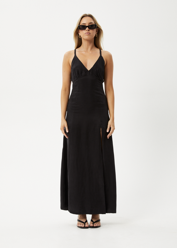 afends Grace - Cupro Maxi Dress Black