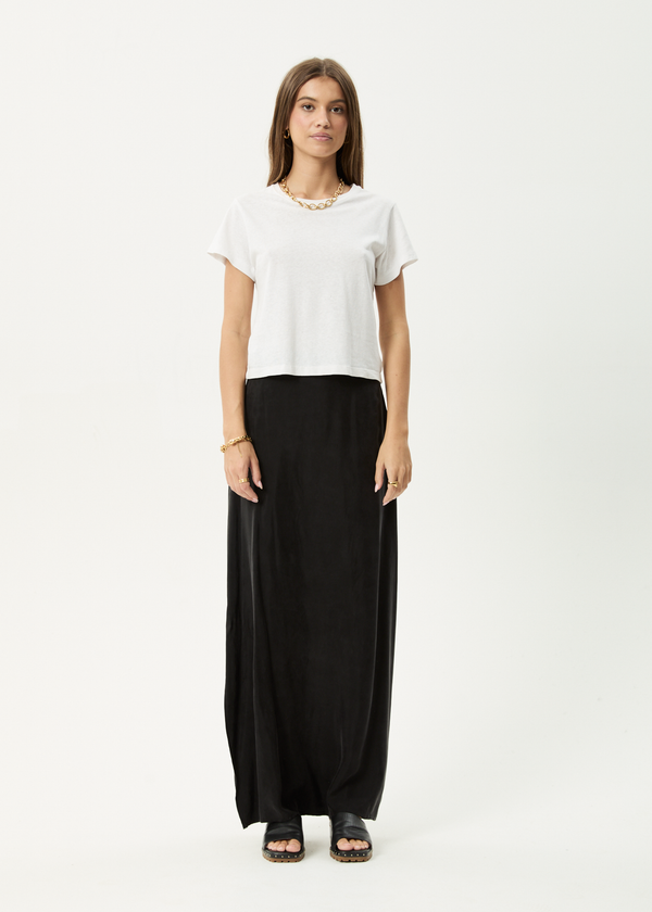 afends Grace - Cupro Maxi Skirt Black