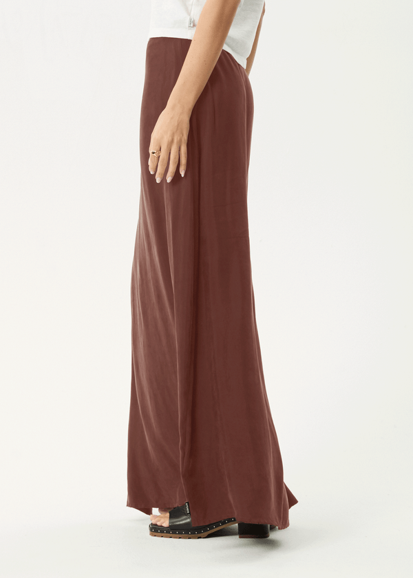 Afends Grace - Cupro Maxi Skirt Hazelnut