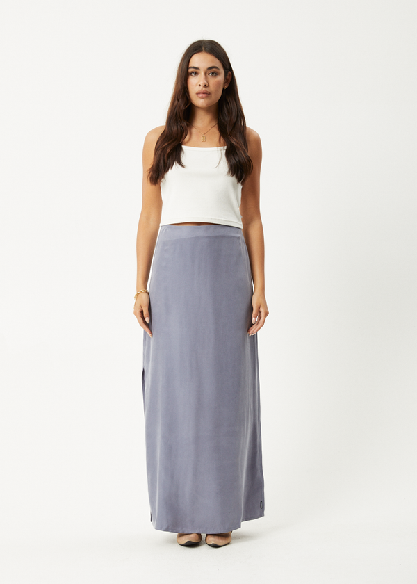 afends Grace - Cupro Maxi Skirt Marlin