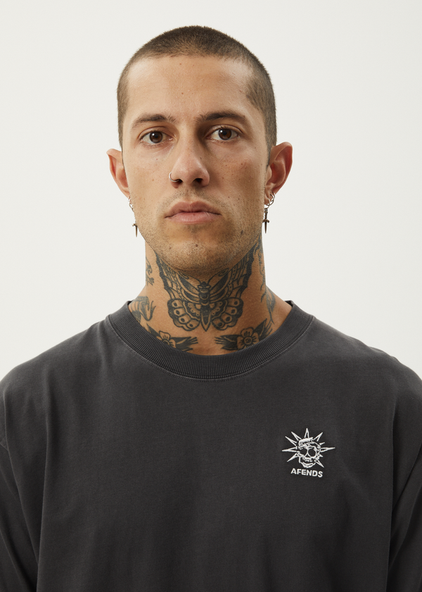Afends Graveyard - Boxy Tee Stone Black
