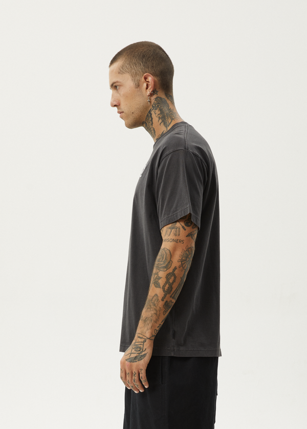 Afends Graveyard - Boxy Tee Stone Black