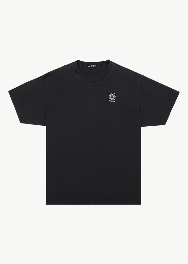 afends Graveyard - Boxy Tee Stone Black