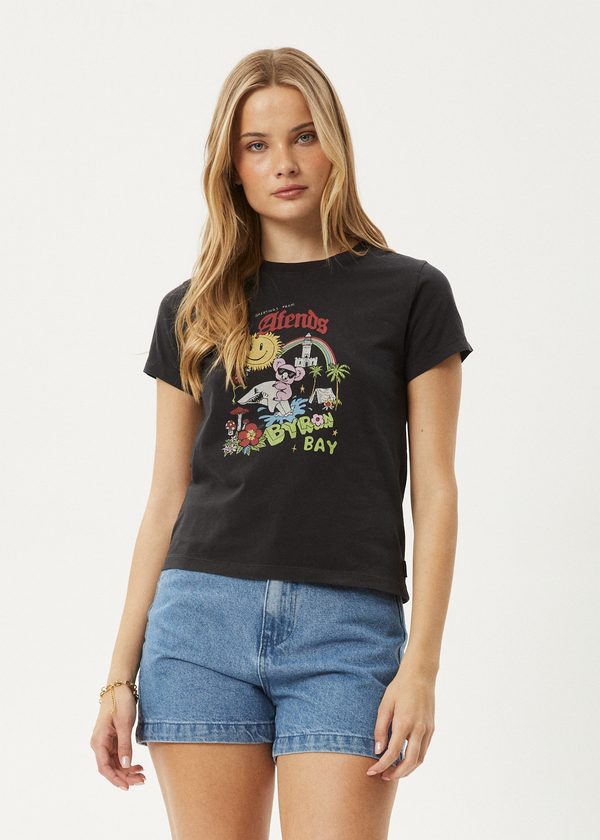 Afends Greetings - Regular Tee Stone Black