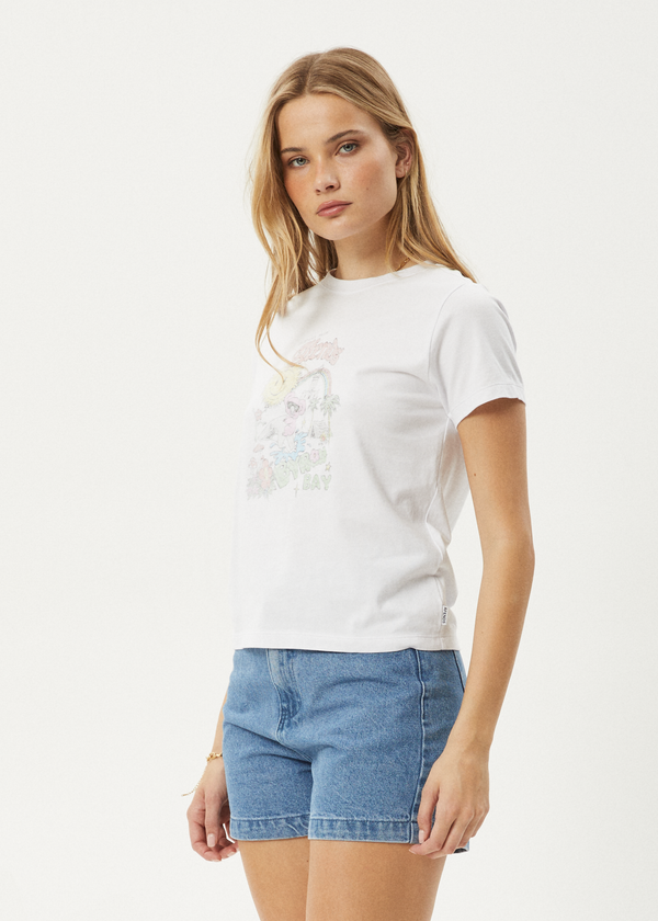Afends Greetings - Regular Tee White
