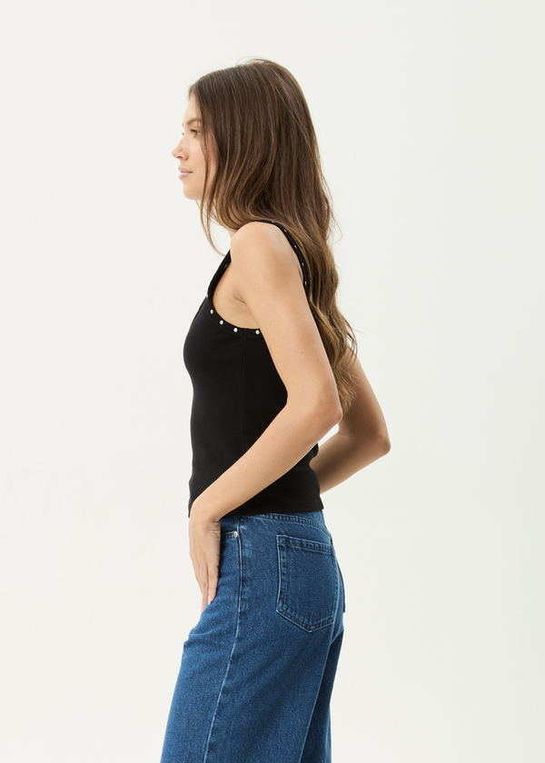 Afends Hardware - Rib Singlet Black