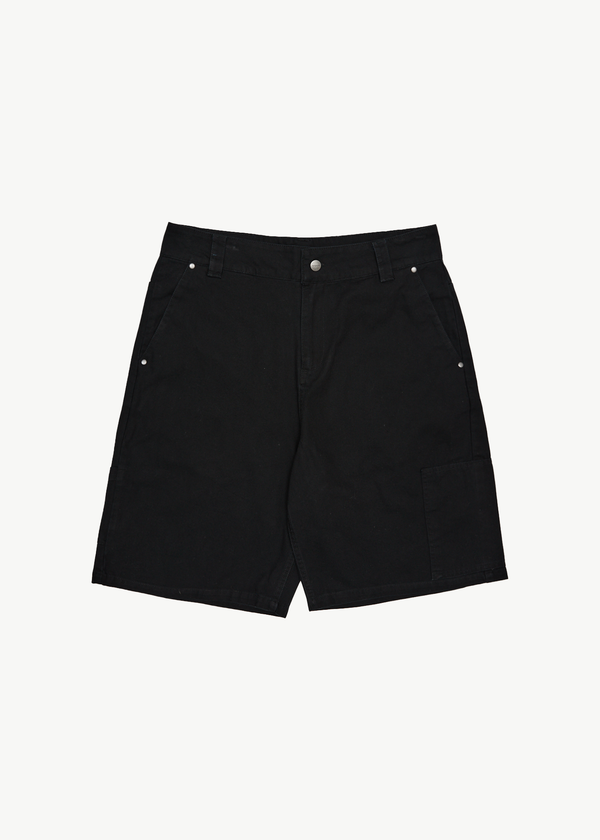 afends Harper - Canvas Workwear Short 22" Black