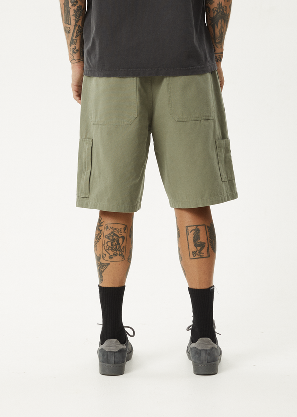 Afends Harper - Canvas Workwear Short 22" Olive