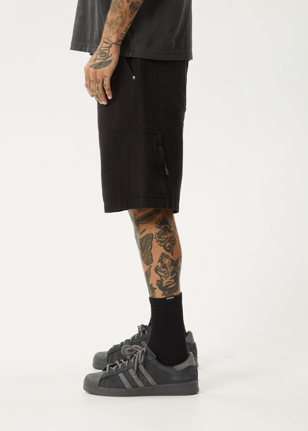 Afends Harper - Workwear Short 22" Black