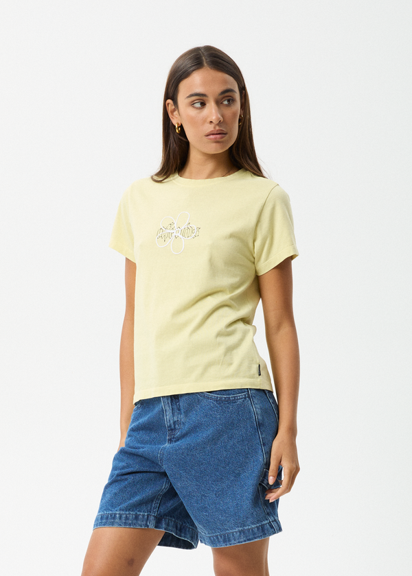 Afends Heidi - Regular Tee Lemongrass