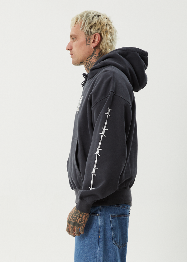 Afends Hidden - Boxy Hoodie Charcoal