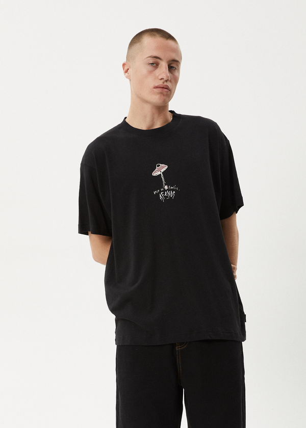 Afends High Priority - Boxy Tee Black