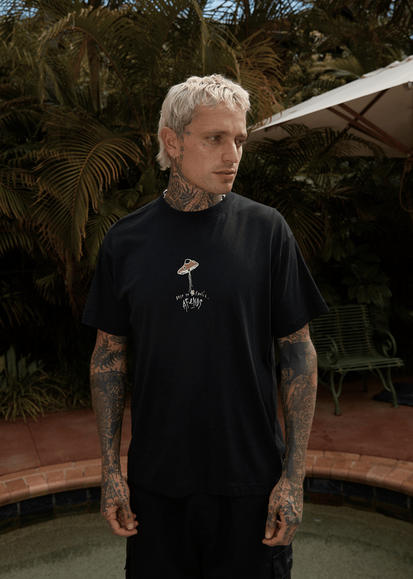 afends High Priority - Boxy Tee Black