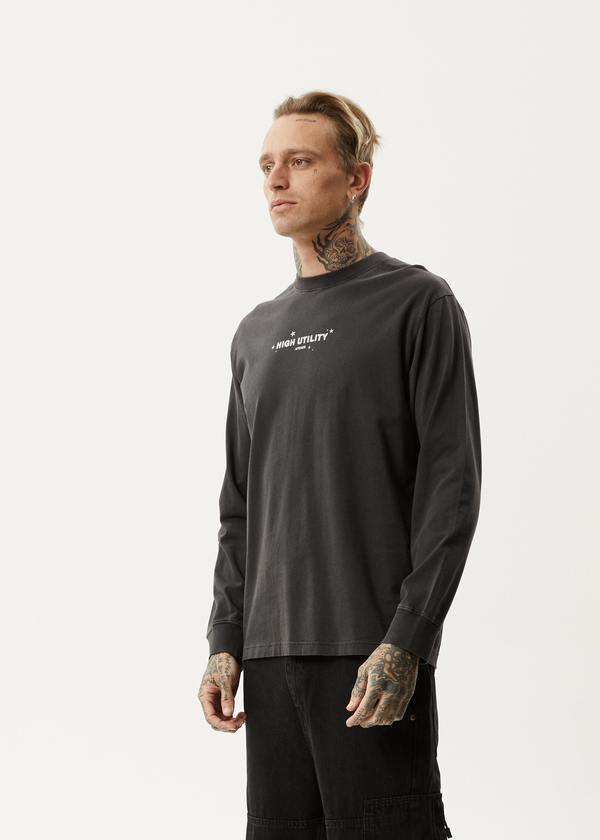 Afends High Utility - Long Sleeve Tee Stone Black