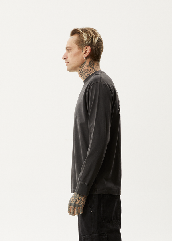 Afends High Utility - Long Sleeve Tee Stone Black