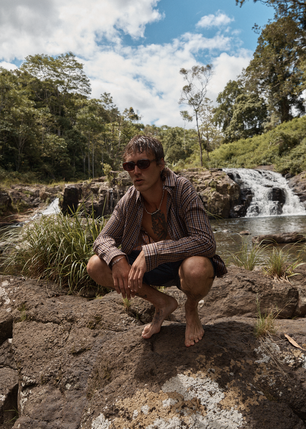 Afends Hometown - Long Sleeve Shirt Coffee