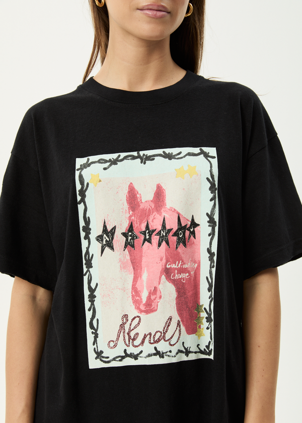 Afends Horsegirl - Oversized Tee Black