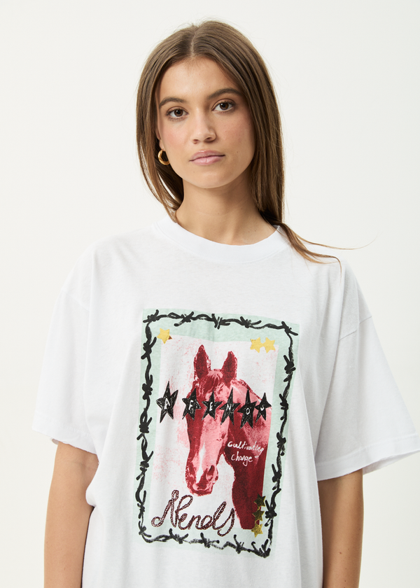 Afends Horsegirl - Oversized Tee White