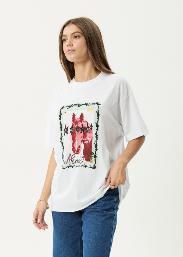 Afends Horsegirl - Oversized Tee White