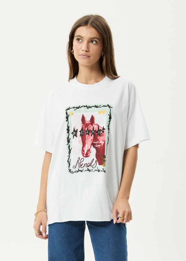 afends Horsegirl - Oversized Tee White