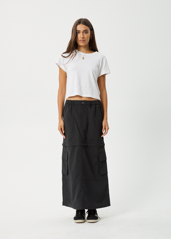 afends Instinct - Zip Off Maxi Skirt Black
