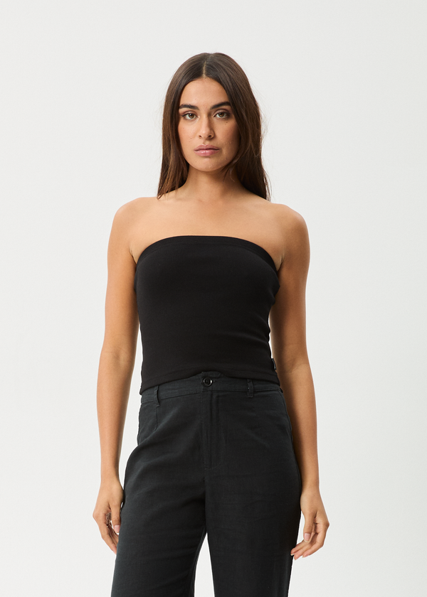 afends Jamie - Rib Tube Top Black