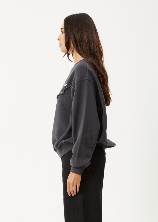 Afends Karlee - Crew Neck Jumper Charcoal