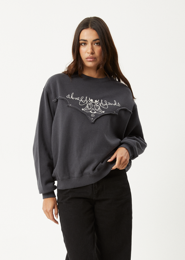 afends Karlee - Crew Neck Jumper Charcoal