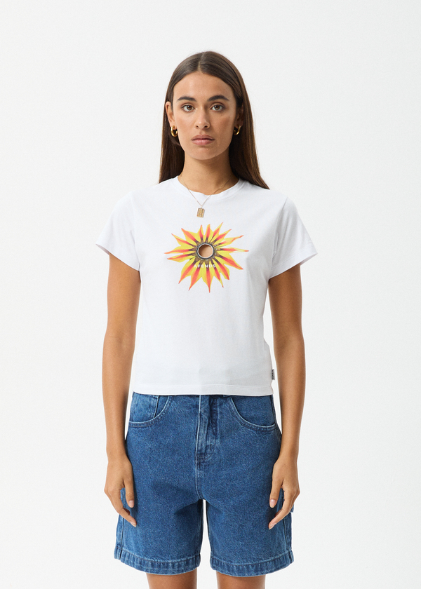 Afends Keyhole - Baby Tee White