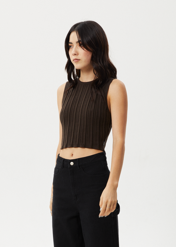 Afends Landed - Knit Tank Coffee