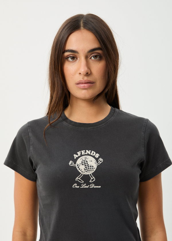 Afends Last Dance - Baby Tee Stone Black