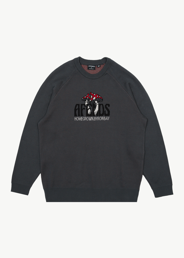 afends Let It Grow - Raglan Knit Charcoal
