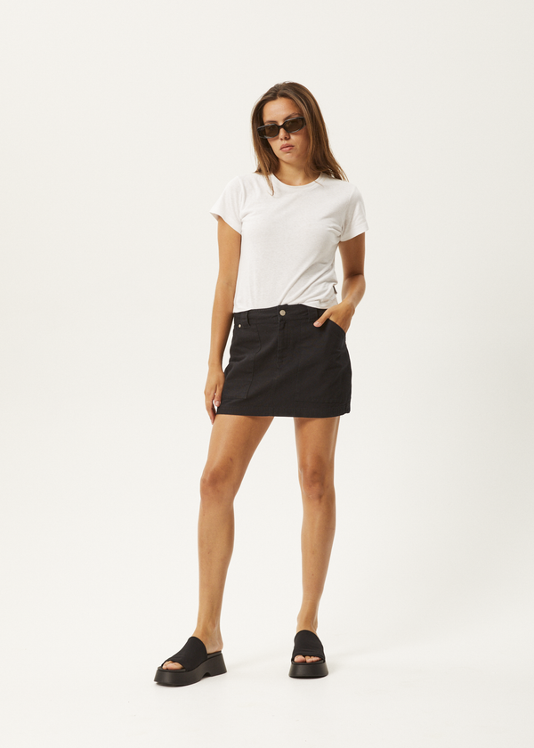 Afends Lexi - Cargo Mini Skirt Washed Black