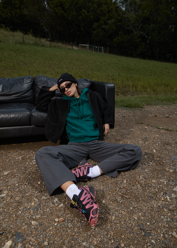 Afends Lexi - Low Rise Workwear Pant Gunmetal