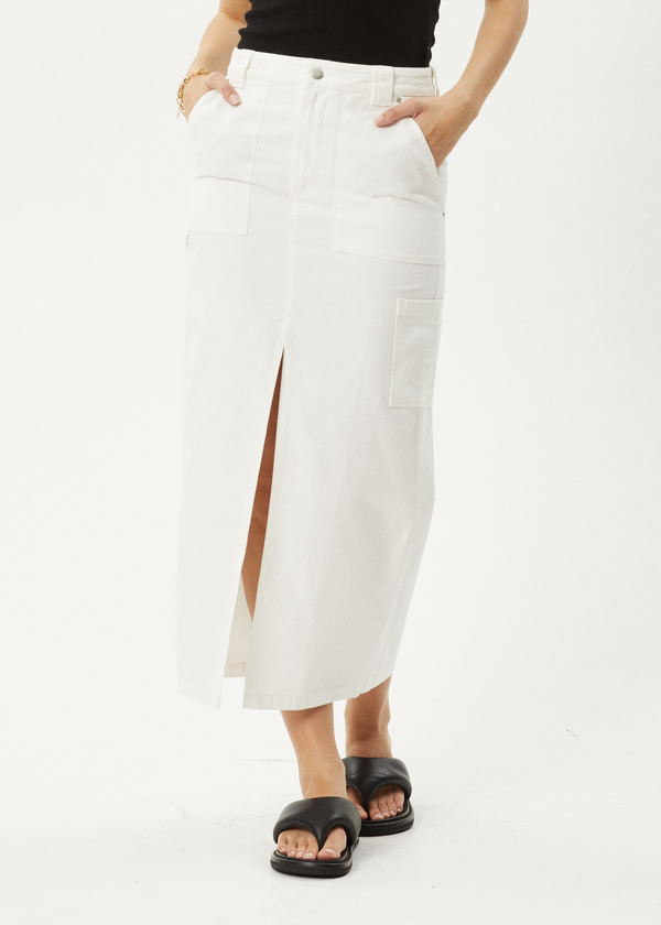 Afends Lexi - Maxi Skirt Off White